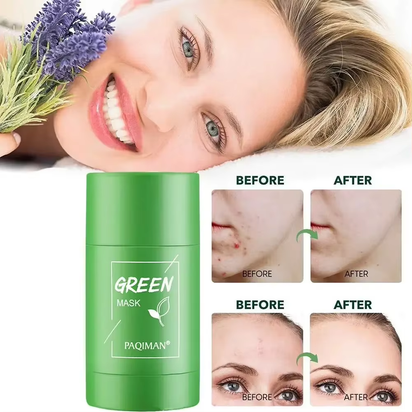 Green Tea Solid Cleansing Mask,Blackhead Remover with Green Tea Extract,Deep Pore Cleansing,Whitening Moisturizing Skincare Mask
