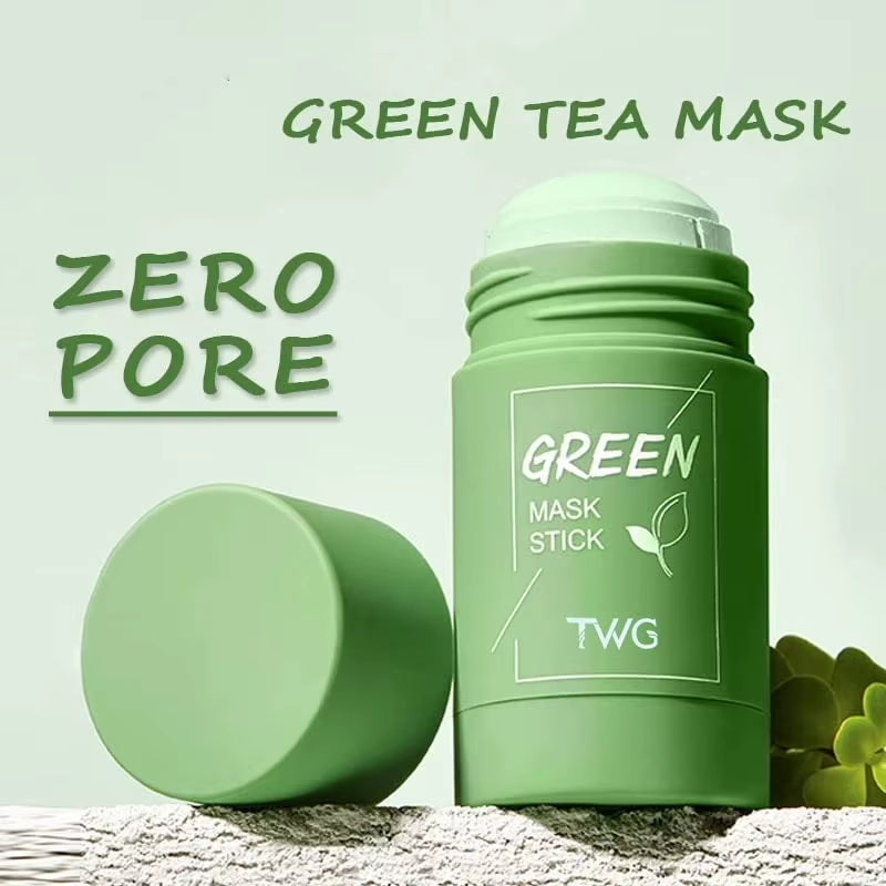 Green Tea Solid Cleansing Mask,Blackhead Remover with Green Tea Extract,Deep Pore Cleansing,Whitening Moisturizing Skincare Mask