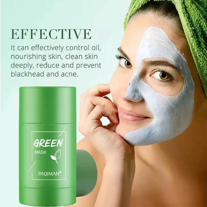 Green Tea Solid Cleansing Mask,Blackhead Remover with Green Tea Extract,Deep Pore Cleansing,Whitening Moisturizing Skincare Mask